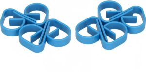 Merkloos Sans marque Set van 8x kunststof tafelkleed klemmen blauw 5 cm tafelzeil klemmen