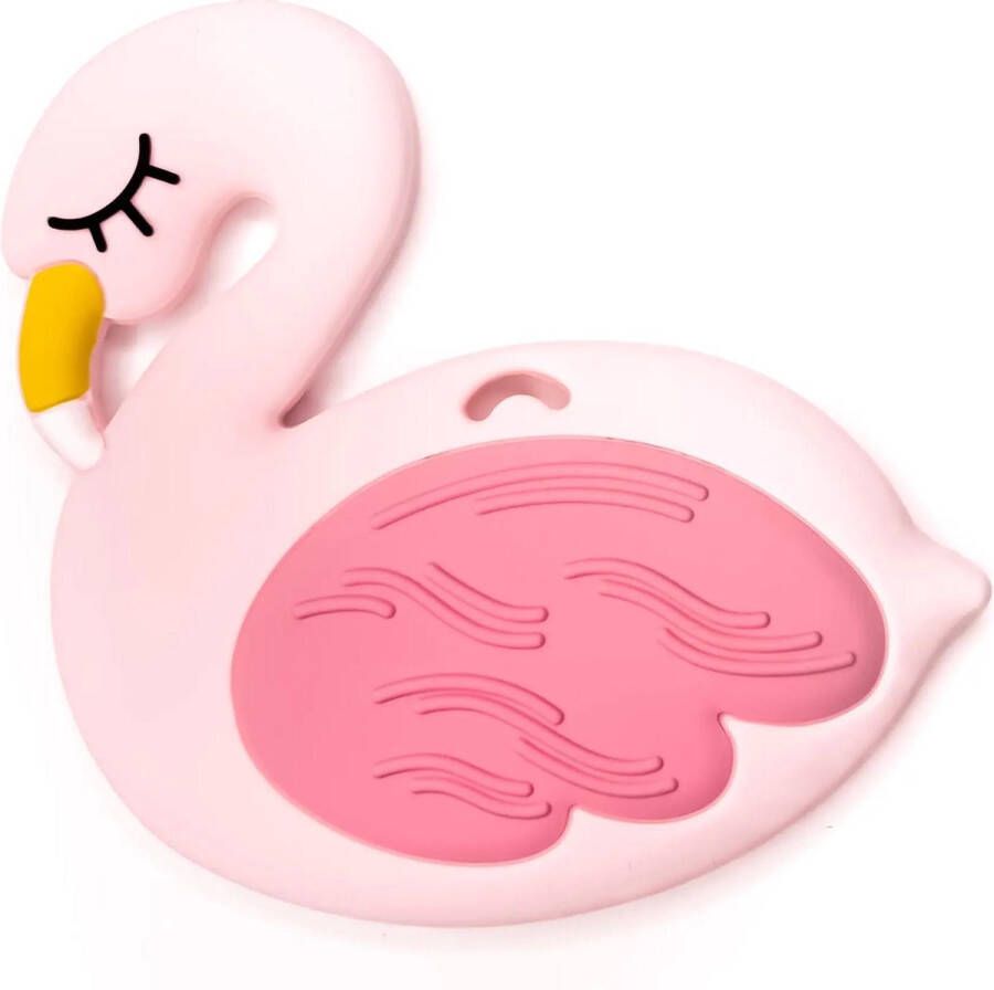 Merkloos Sans marque Siliconen bijtring flamingo roze | bijtring voor baby's | flamingo Bijtspeelgoed | bijtring baby | bijtring baby siliconen | bijtring voor doorkomende tandjes | BPA vrij | bijtspeeltje