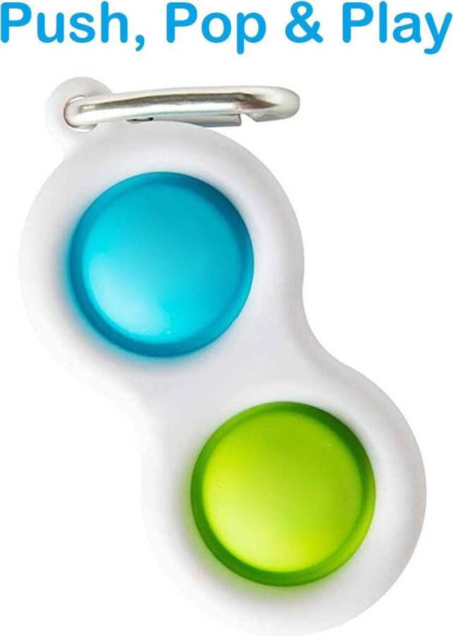Merkloos Sans marque Simple Dimple Fidget Toys Sleutelhanger Blauw Groen