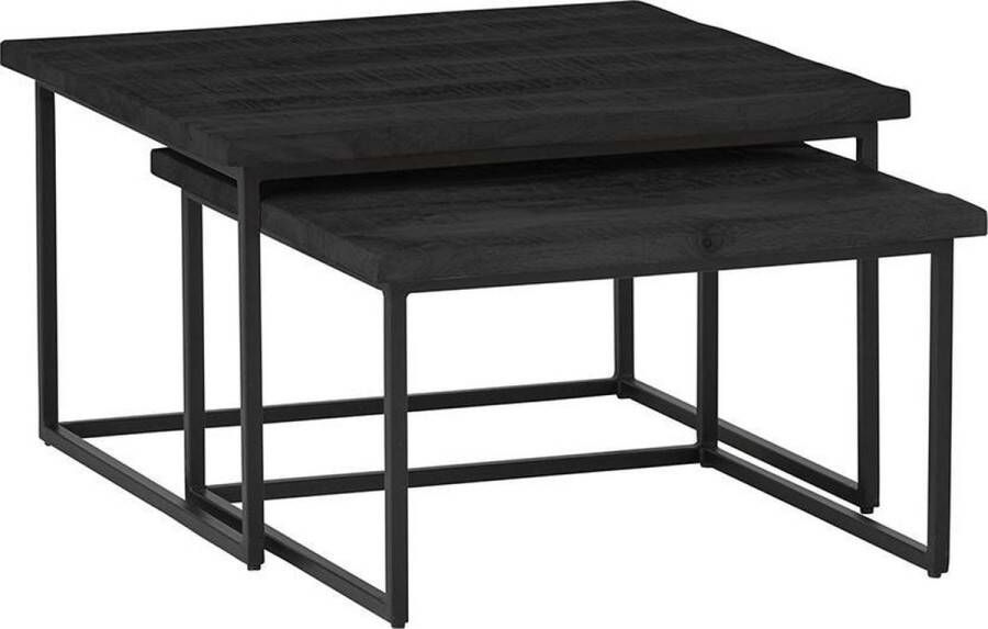 Salontafel set vierkant big Sisaket Zwart Vierkant 80x80cm Hoogte 47 cm