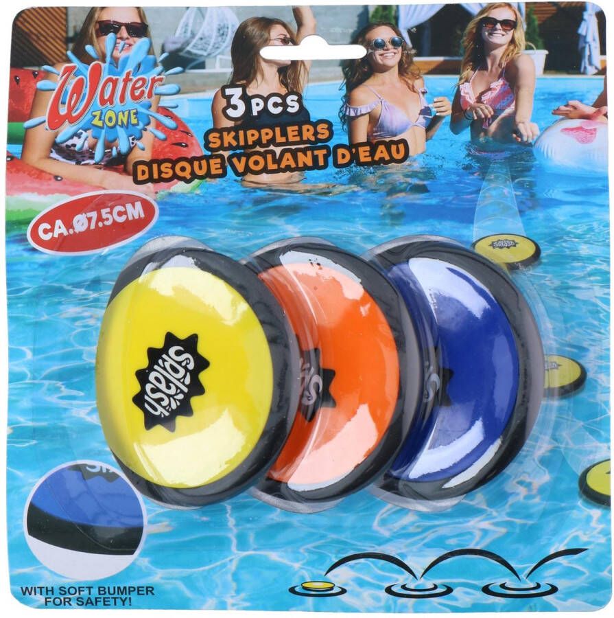 Waterzone Skippler Waterschijf Frisbee Verschillende Kleuren 3 stuks