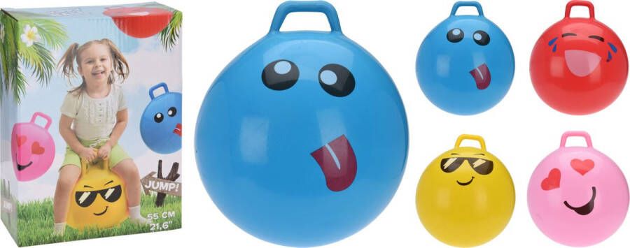 Skippybal met gezicht Blauw