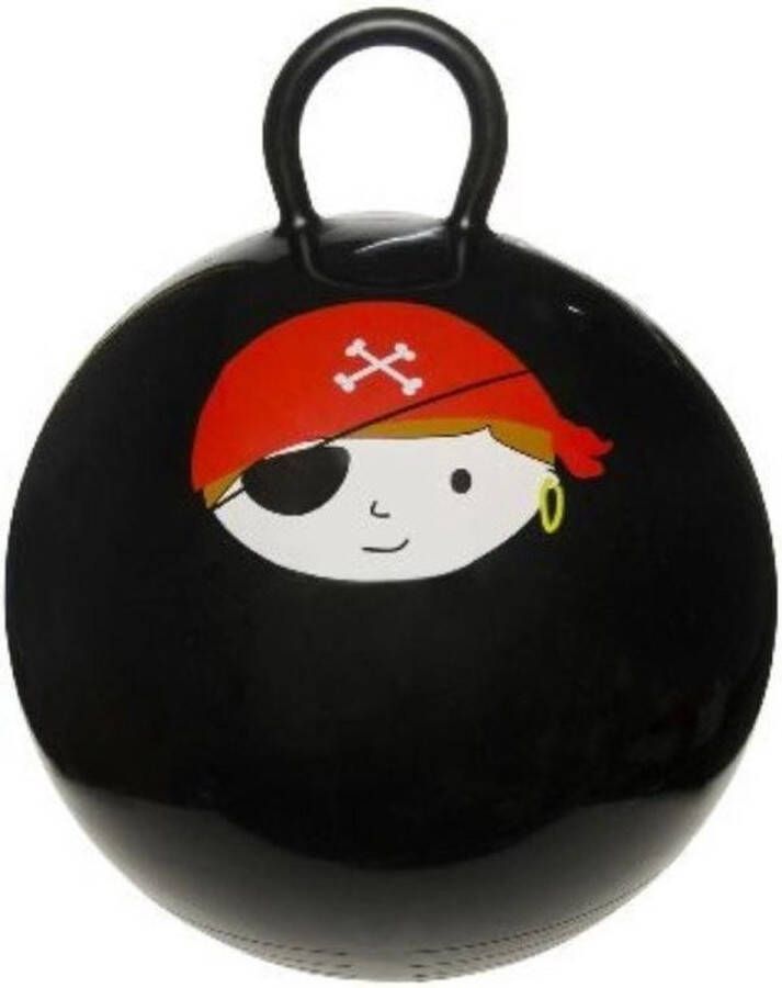 Merkloos Sans marque Skippybal zwart met piraat 45 cm voor jongens Skippyballen buitenspeelgoed voor kinderen