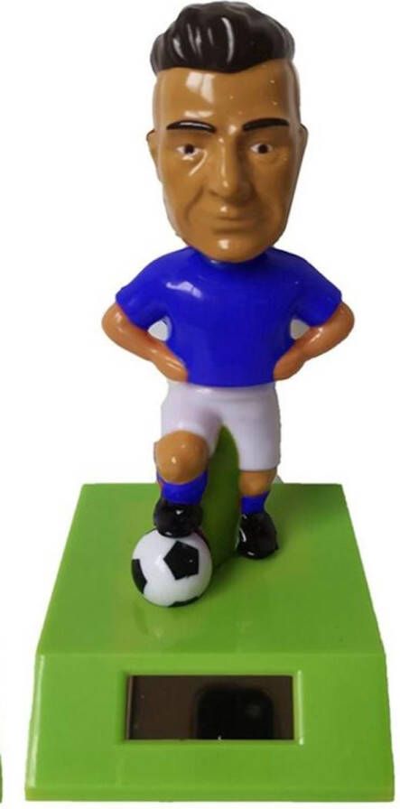 Merkloos Sans marque Solar voetballer voetbal speler in blauw shirt beweegt bij zonlicht en kunstlicht.