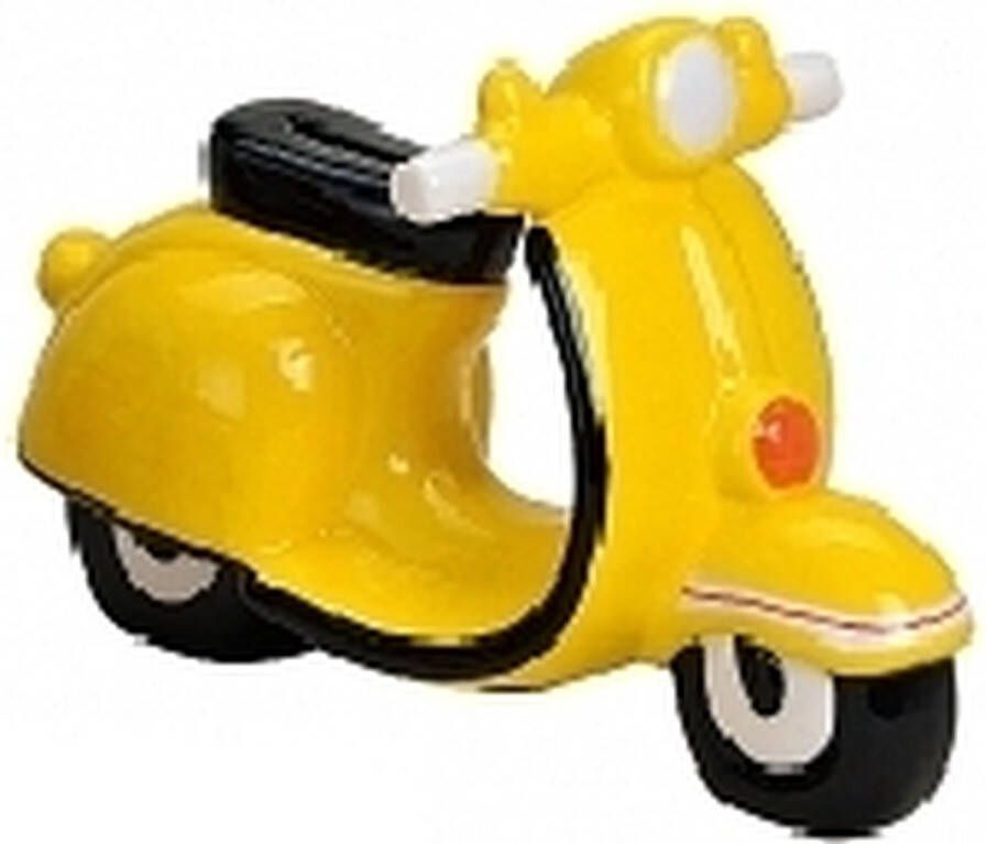 Merkloos Spaarpot scooter geel 20 cm Spaarpotten