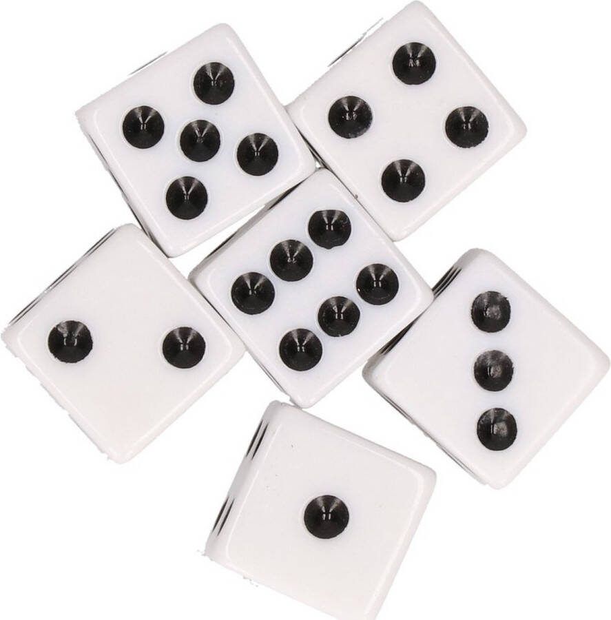 Speelgoed dobbelstenen 6x stuks op blisterkaart Familiespellen Dobbelen Dobbelspellen