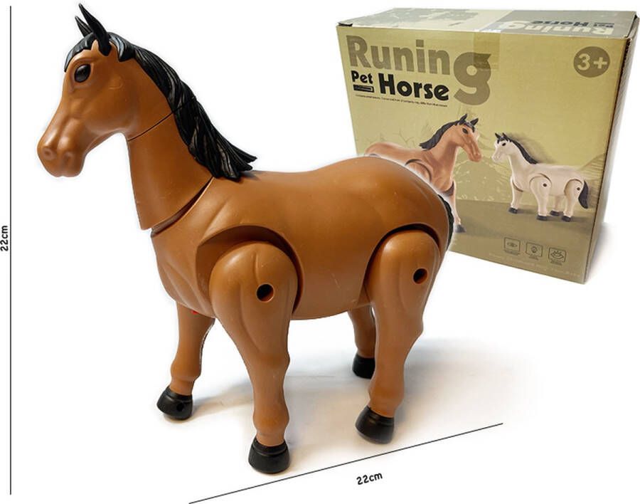 Merkloos Sans marque Speelgoed paard kan lopen en geluid maken interactief bewegende staart Runing Horse 22CM (incl. batterijen)