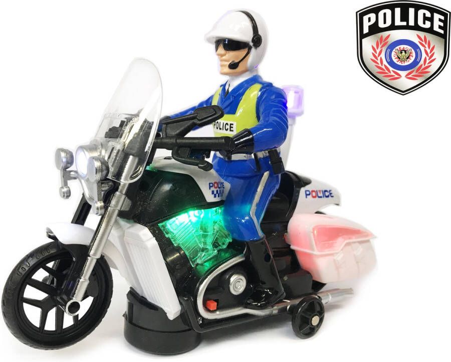 Merkloos Sans marque Speelgoed politemotor led lichtjes en politie geluiden kan zelf rijden Incl. batterijen