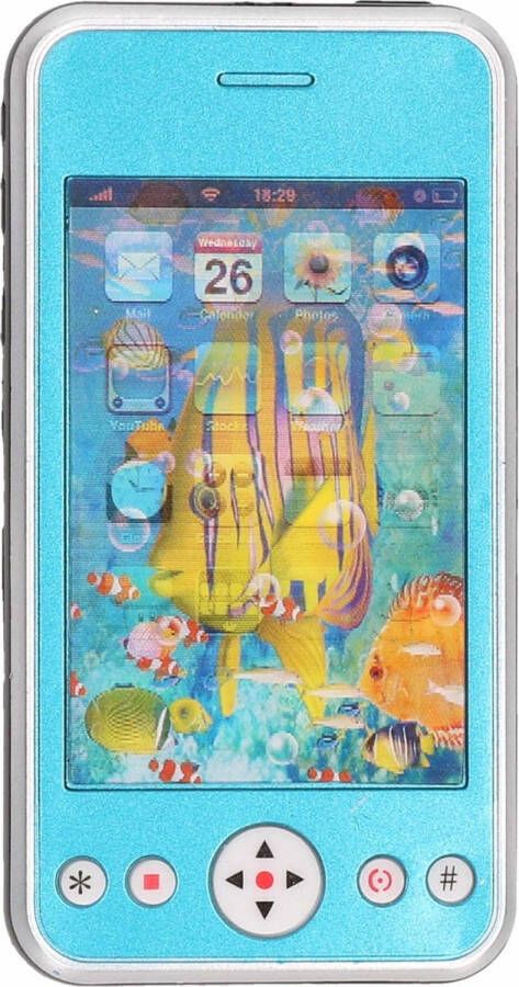 Merkloos Sans marque Speelgoed smartphone mobiele telefoon blauw met licht en geluid 11 cm Mobiele telefoons Smartphones Nep telefoons Telefoontjes met licht en geluid