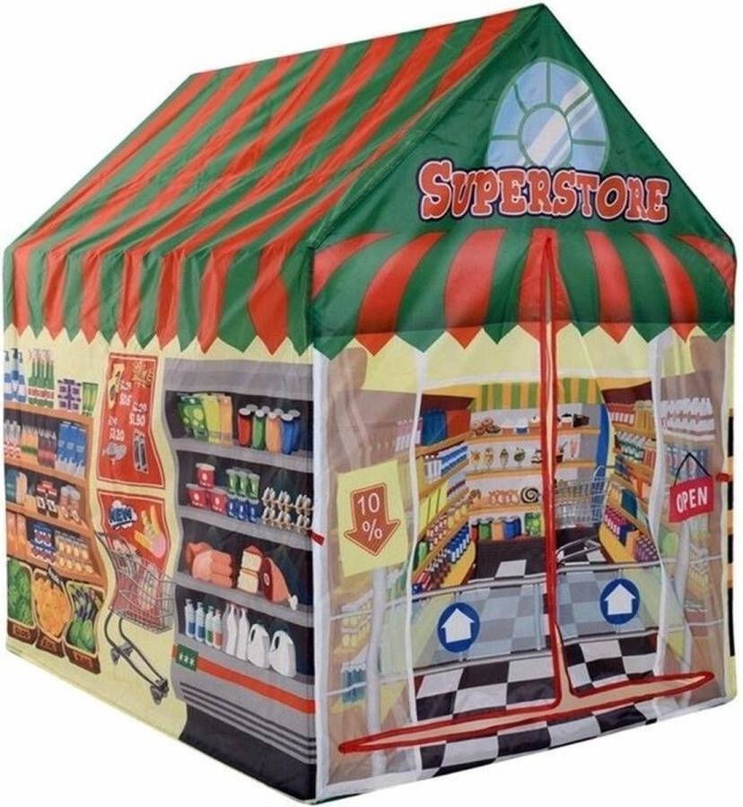 Merkloos Speelgoed speeltent supermarkt winkel 102 cm Speeltenten