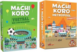 Merkloos Sans marque Spellenbundel 2 stuks Machi Koro Voetbal editie & Metropool (Basisspel niet inbegrepen)