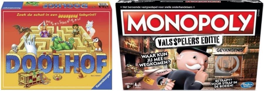 Merkloos Sans marque Spellenbundel 2 Stuks Ravensburger Doolhof & Monopoly Valsspelerseditie
