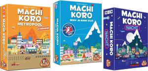 Merkloos Sans marque Spellenbundel 3 stuks Machi Koro Basisspel & Metropool Uitbreiding & Voetbal editie