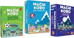 Merkloos Sans marque Spellenbundel 3 stuks Machi Koro Basisspel & Nacht editie & Voetbal editie