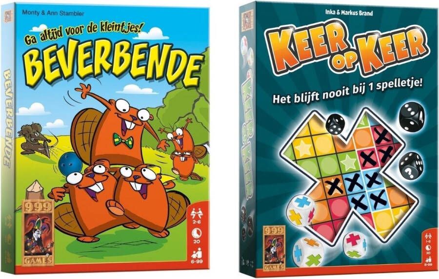 Merkloos Sans marque Spellenbundel Dobbelspel 2 Stuks Beverbende & Keer op Keer