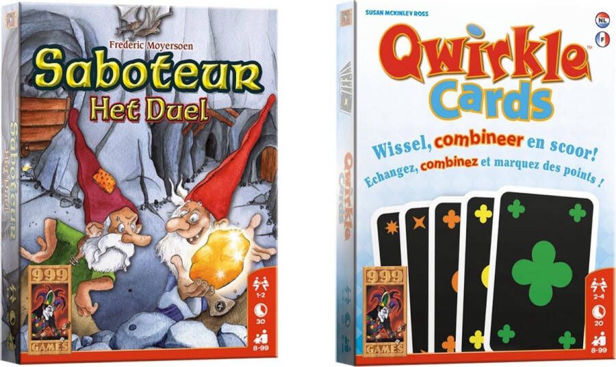 Merkloos Sans marque Spellenbundel Kaartspel 2 stuks Saboteur: Het duel & Qwirkle