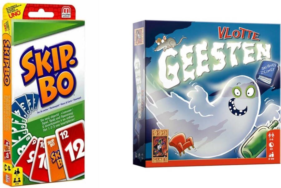Merkloos Sans marque Spellenbundel Kaartspel 2 stuks Skip-Bo & Vlotte Geesten