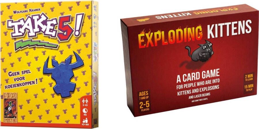 Merkloos Sans marque Spellenbundel Kaartspellen 2 Stuks Take 5! & Exploding Kittens