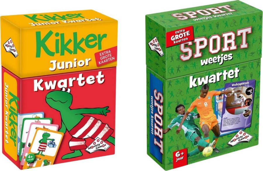 Merkloos Sans marque Spellenbundel Kwartet 2 stuks Kikker Jr. Kwartet & Sport Weetjes Kwartet