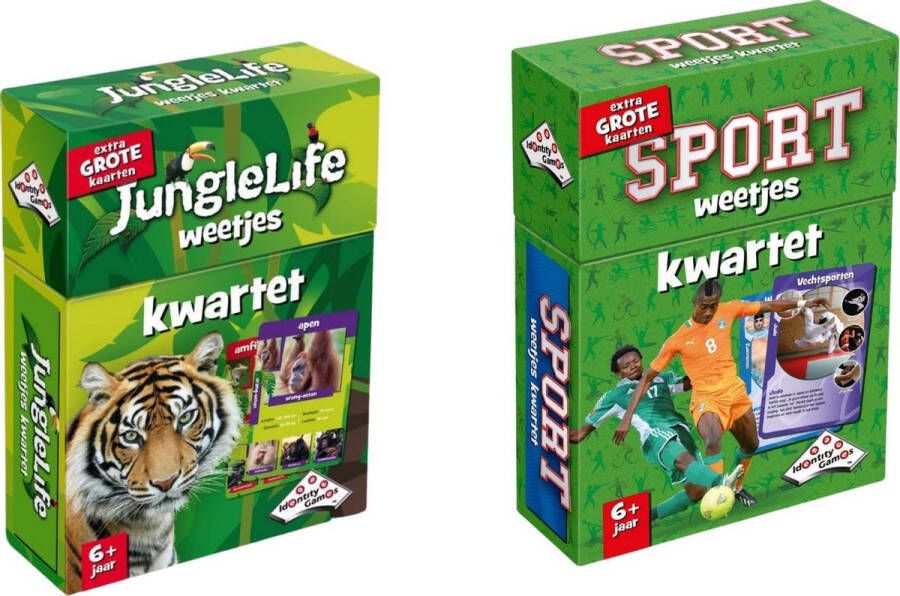 Merkloos Sans marque Spellenbundel Kwartet 2 stuks Sealife Junglelife Kwartet & Sport Weetjes Kwartet