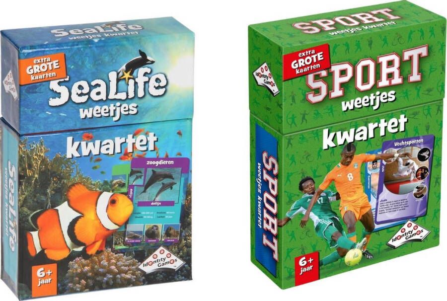 Merkloos Sans marque Spellenbundel Kwartet 2 stuks Sealife Kwartet & Sport Weetjes Kwartet