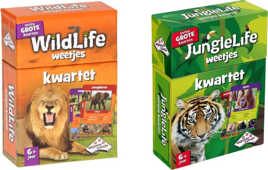 Merkloos Sans marque Spellenbundel Kwartet 2 stuks Wildlife Kwartet & Junglelife Kwartet