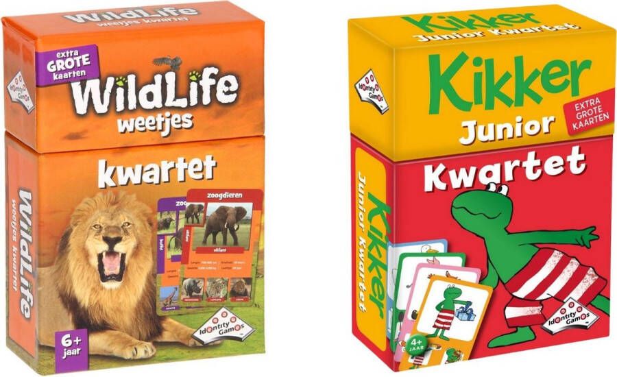 Merkloos Sans marque Spellenbundel Kwartet 2 stuks Wildlife Kwartet & Kikker Jr. Kwartet