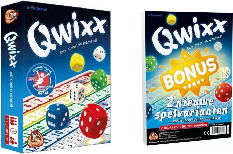 Merkloos Sans marque Spellenset 2 stuks Qwixx Basisspel & Scoreblok Bonus