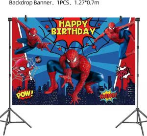 Merkloos Sans marque Spider achtergrond voor fotografie verjaardagsfeest banner
