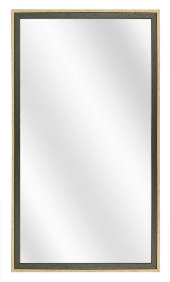 Merkloos Sans marque Spiegel met Tweekleurige Houten Lijst Groen Blank 20x50 cm