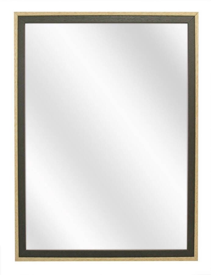 Merkloos Sans marque Spiegel met Tweekleurige Houten Lijst Groen Blank 24 x 30 cm