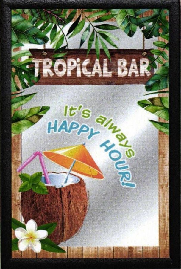 Merkloos Sans marque Spiegel Tropical Bar It's Always Happy Hour