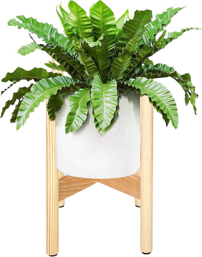 Merkloos Sans marque Springos Plantenstandaard | Plantenhouder | Plantenkruk | Hout | 1 Stuk | 35 cm | Neutraal