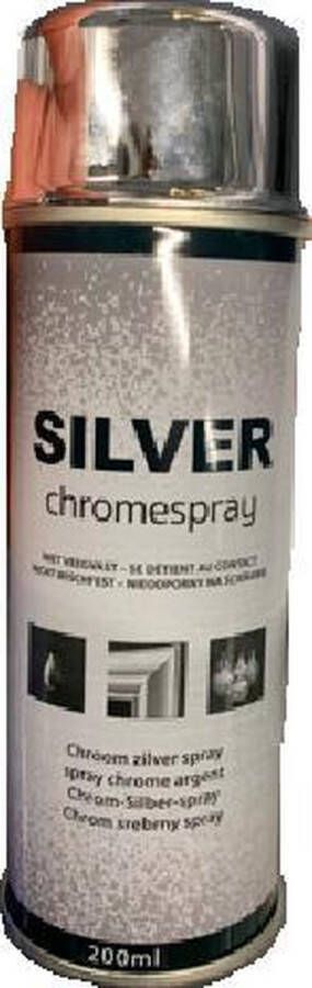 Merkloos Spuitverf Zilver Chrome Spray 200ml Spuitlak 1 Stuk Hoge Dekkracht