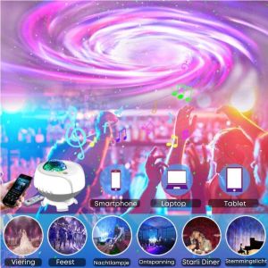 Merkloos Sans marque Sterren projector | Muziek Speaker | Met afstandsbediening en app | Oplaadbaar | Galaxy projector | Sterrenhemel projector
