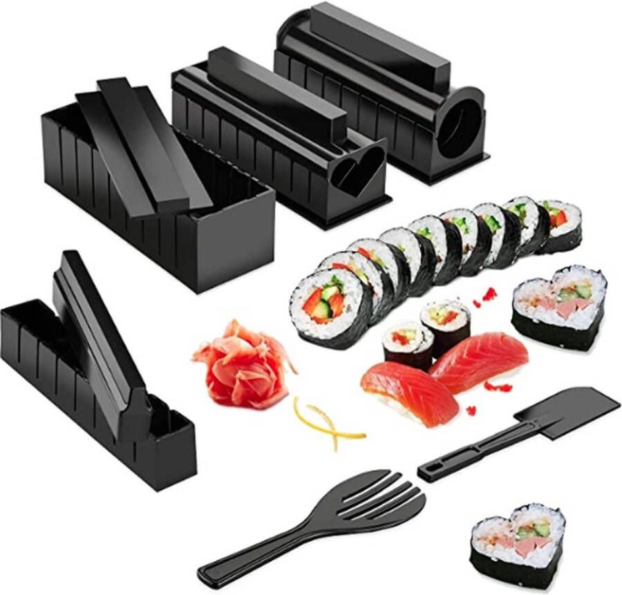 Merkloos Sans marque Sushi Maker Sushi Set Sushi Kit Incl. Nederlandse Handleiding Avocadosnijder & Sushi Mes