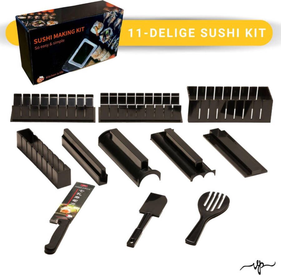 Merkloos Sans marque Sushi set 11 Delig Sushi Maker Sushi Set Sushi Kit Verschillende Vormen Sushi Maken Cadeautip Kadotip