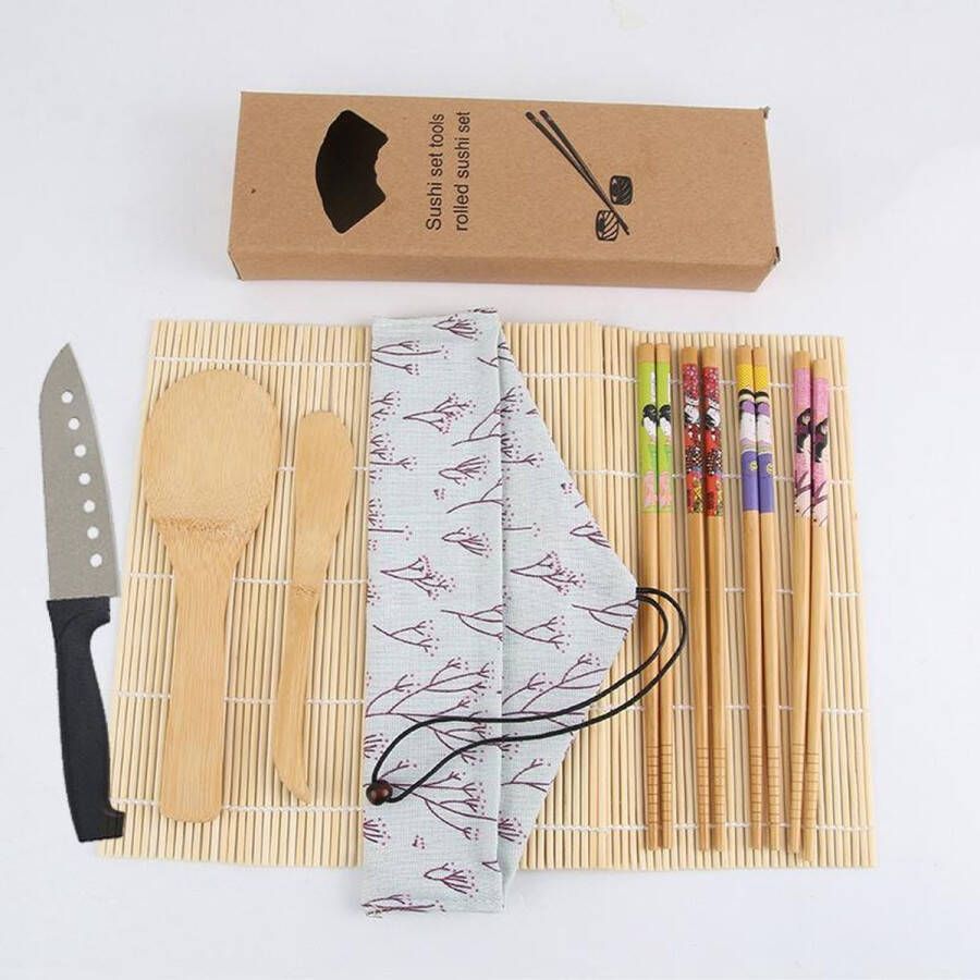 Merkloos Sans marque Sushi set incl. mes Sushi maker Sushi kit Sushi set Sushi servies Sushimakers Chopsticks