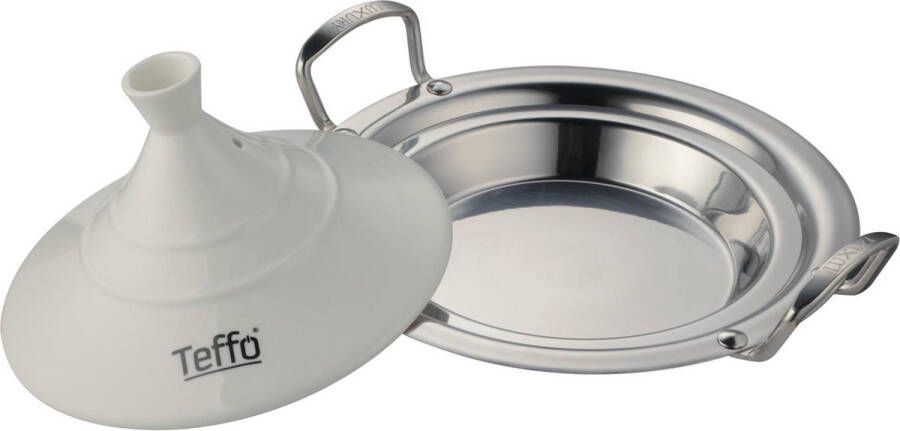 Merkloos Sans marque Tajine Teffo Ø 34 cm geschikt voor alle kookplaten inclusief inductie Wit