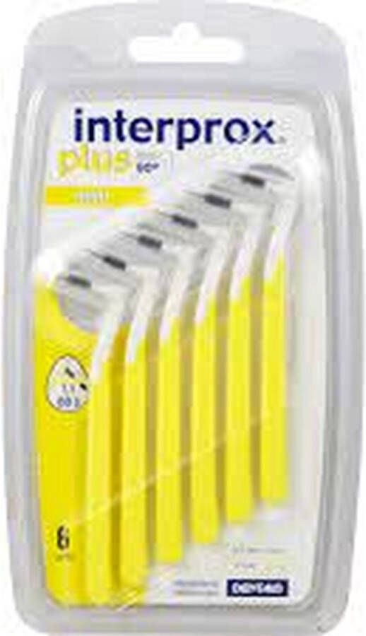 Merkloos Sans marque Tandenragers tandenstokers ''Interdental plus'' Wit Geel Kunststof Regular Size 2 4 mm 5 Stokers Tandenstoker Mondhygiëne