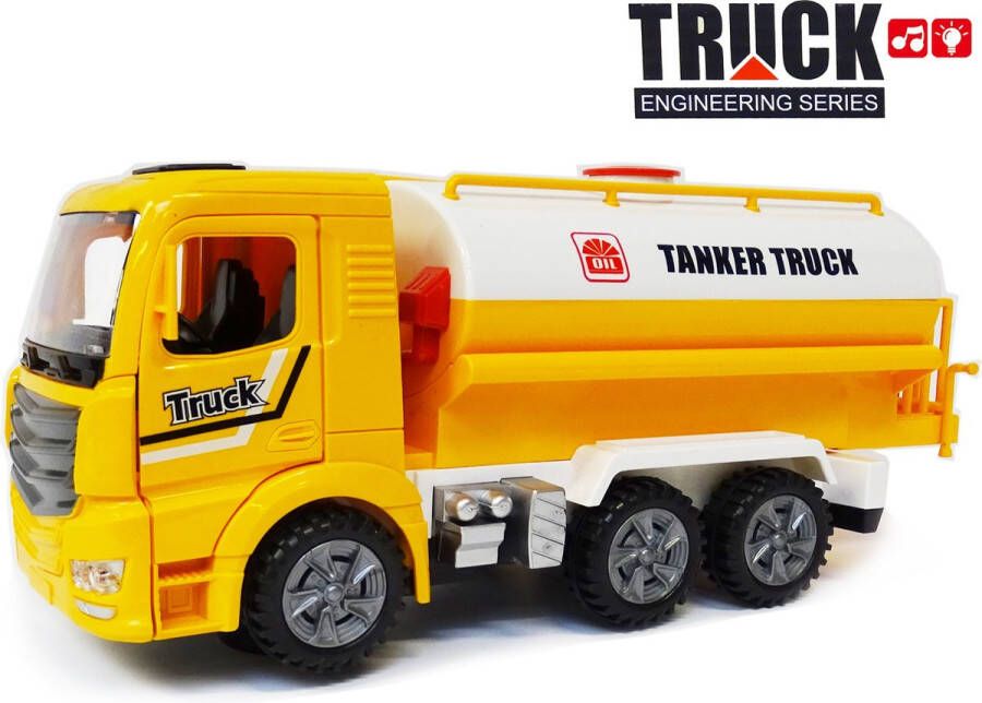 Merkloos Sans marque Tankwagen met lichtjes en geluiden Truck Engineering speelgoed werkvoertuig tankauto kan zelf rijden 30cm (incl. batterijen)