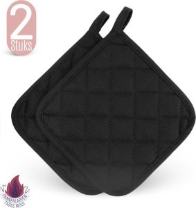 Merkloos Sans marque Tavas Dream Hittebestendige Pannenlappen | 2 Stuks | Katoen Thermolite | tot 220°C | Paars