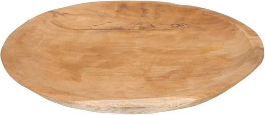 Merkloos Sans marque Teak houten serveerschaal serveerblad 38 cm Serveerschalen serveerbladen borden van teak hout