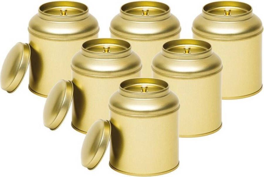 Merkloos Sans marque Theeblik goud met aroma deksel 100 gram | 6 stuks