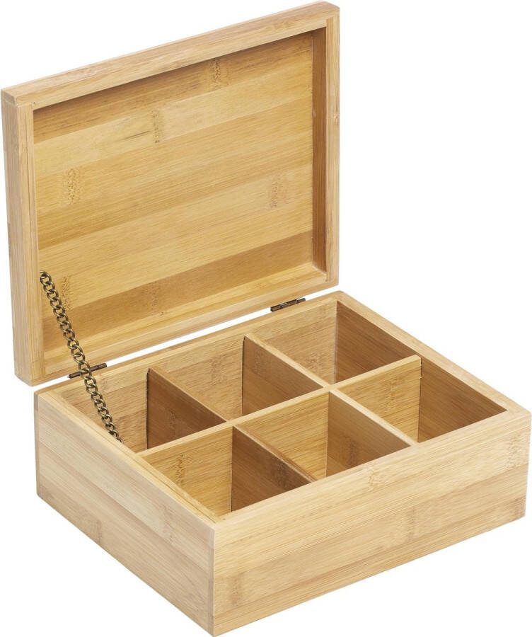 Merkloos Non-Branded theekist bamboe 6 vaks