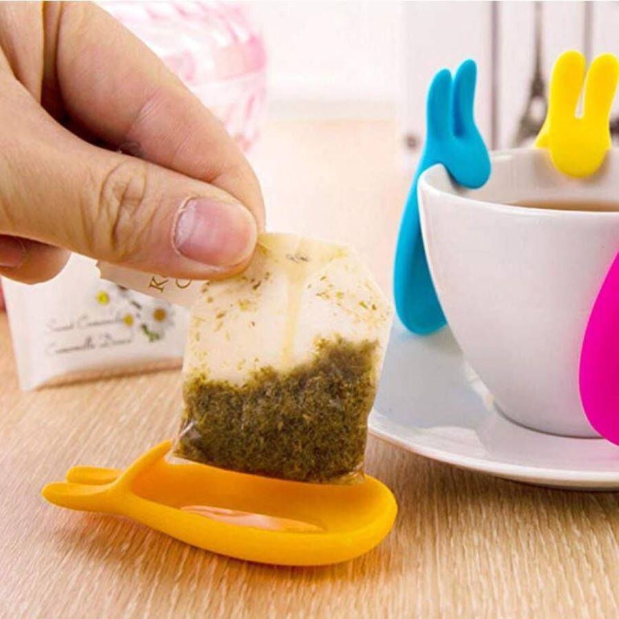 Merkloos Sans marque Theezakjeshouder Konijn roze Tea Bag Infuser Holder Thee-ei