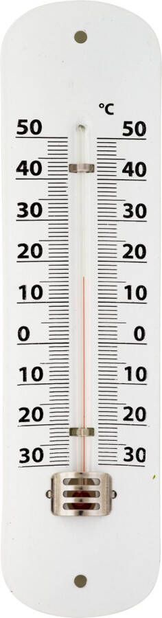 Merkloos Thermometer voor binnen en buiten wit 19 cm Buitenthermometers