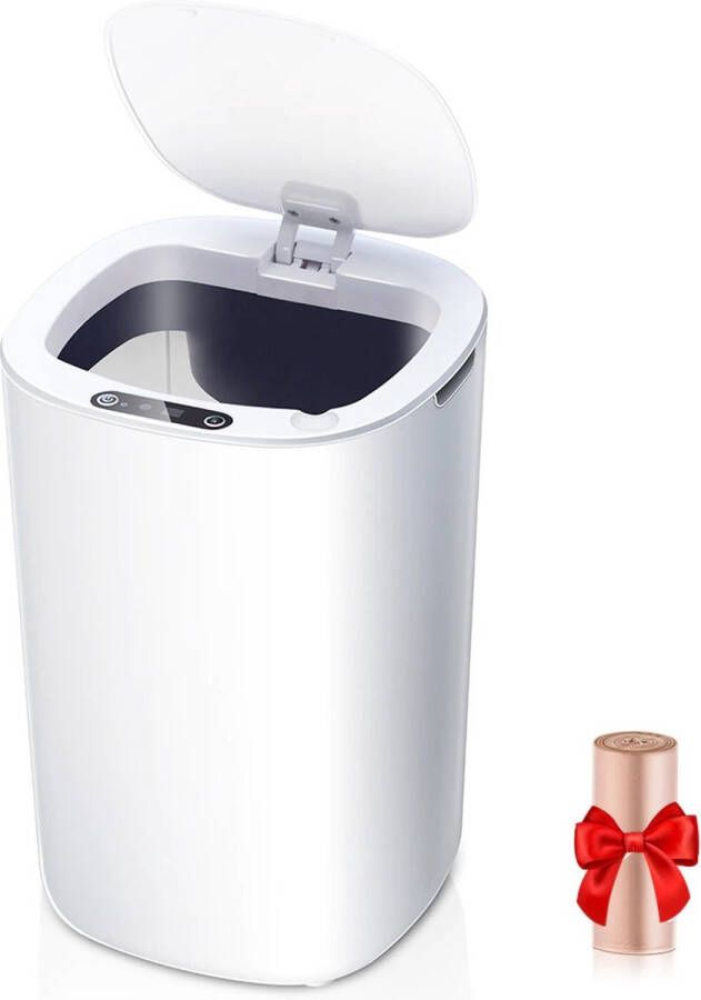 Merkloos Sans marque Touch Prullenbak Intelligente AI Vuilnisbak Sensor Buiten & Binnen 9 Liter Wit Touch Deksel Toilet Badkamer