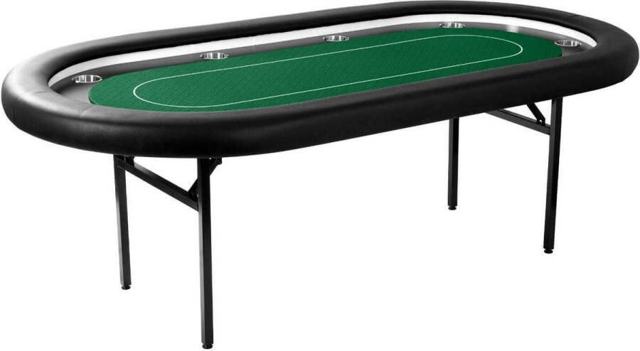 Mec Tournament Deluxe Pokertafel met LED groen 243 cm x 105 cm x 76 cm 2 tot 10 spelers speedcloth Black Friday
