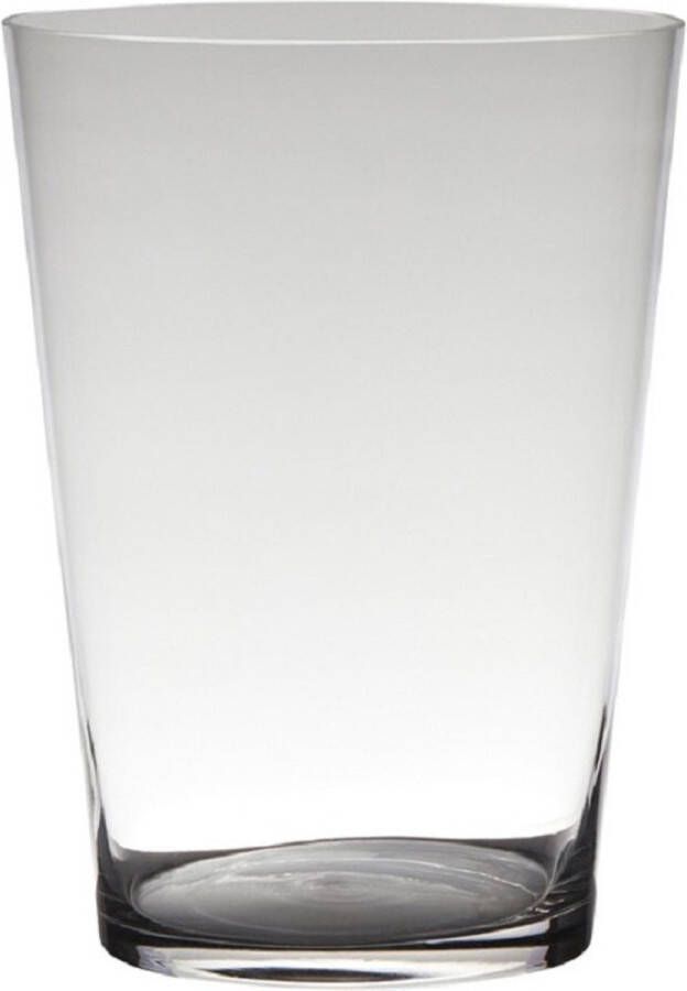 Merkloos Sans marque Transparante home-basics Conische vaas vazen van glas 30 x 22 cm Bloemen takken boeketten vaas voor binnen gebruik
